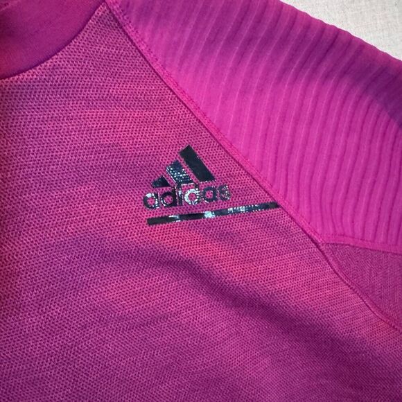 Adidas COLD.RDY Crewneck Sweatshirt XS Berry Cropped Oversized Training Top - Picture 2 of 8